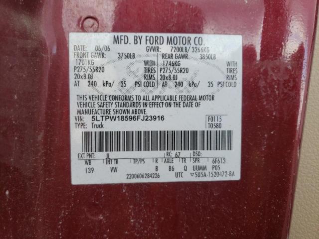 Photo 10 from auction – 2006 LINCOLN MARK LT with VIN 5LTPW18596FJ23916