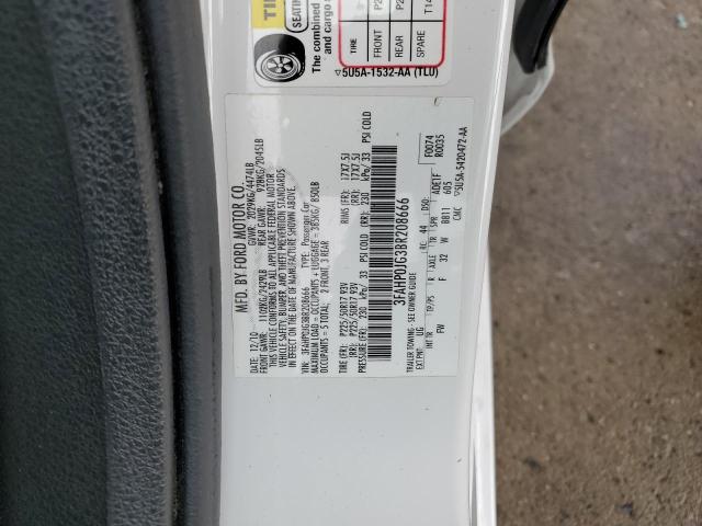 Photo 10 from auction – 2011 FORD FUSION SEL with VIN 3FAHP0JG3BR208666