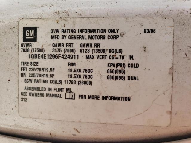 Photo 10 from auction – 2006 CHEVROLET C4500 C4E0 with VIN 1GBE4E1296F424911