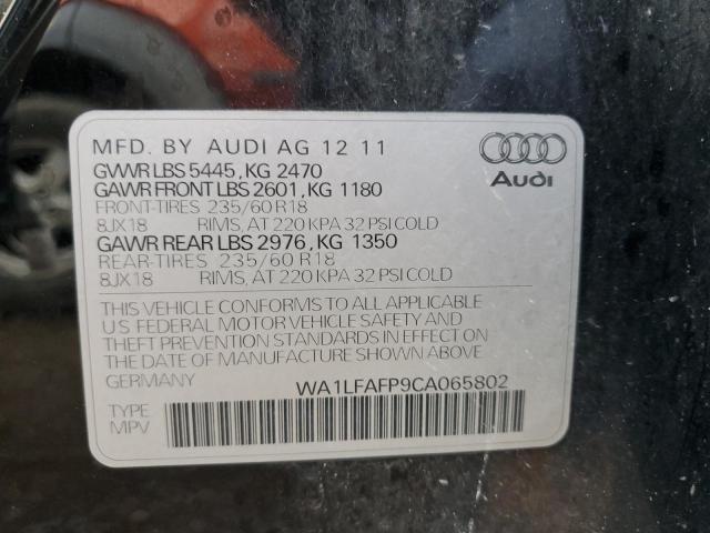 Photo 10 from auction – 2012 AUDI Q5 PREMIUM with VIN WA1LFAFP9CA065802