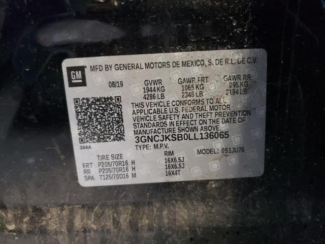 Photo 10 from auction – 2020 CHEVROLET TRAX LS with VIN 3GNCJKSB0LL136065