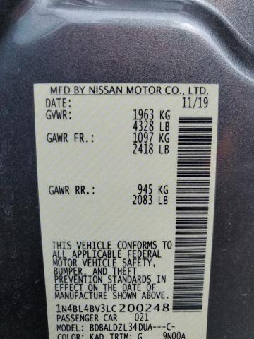 Photo 10 from auction – 2020 NISSAN ALTIMA S with VIN 1N4BL4BV3LC200248