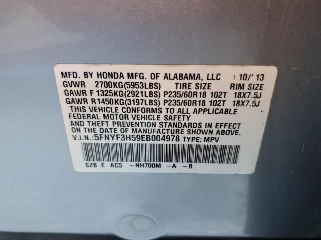 Photo 10 from auction – 2014 HONDA PILOT EXL with VIN 5FNYF3H59EB004978