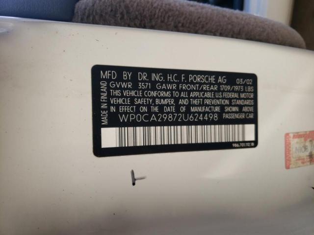 Photo 10 from auction – 2003 PORSCHE BOXSTER with VIN WP0CA29872U624498
