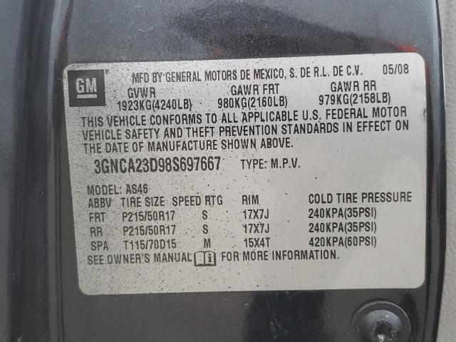 Zdjęcie 10 z aukcji – 2008 CHEVROLET HHR LT z VIN 3GNCA23D98S697667