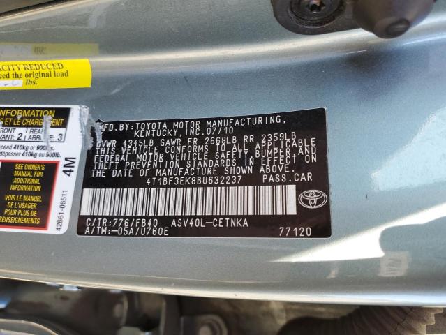 Photo 10 from auction – 2011 TOYOTA CAMRY BASE with VIN 4T1BF3EK8BU632237