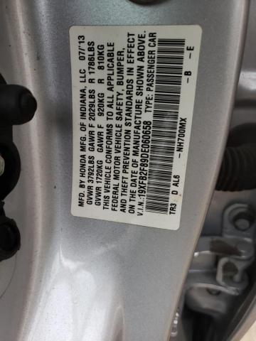 Photo 10 from auction – 2013 HONDA CIVIC EX with VIN 19XFB2F89DE060658