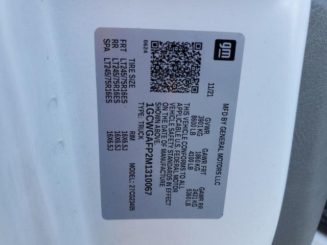 Photo 10 from auction – 2021 CHEVROLET EXPRESS G2 with VIN 1GCWGAFP2M1310067