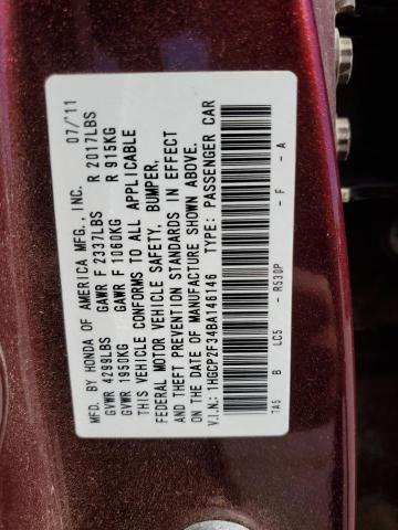 Photo 10 from auction – 2011 HONDA ACCORD LX with VIN 1HGCP2F34BA146146