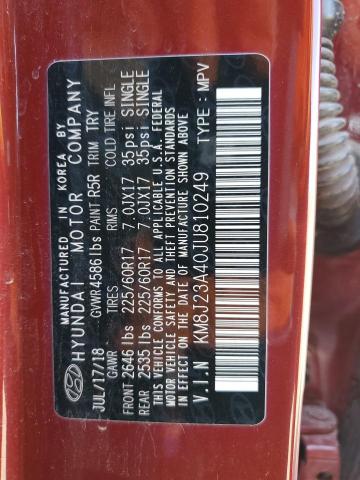Photo 10 from auction – 2018 HYUNDAI TUCSON SE with VIN KM8J23A40JU810249