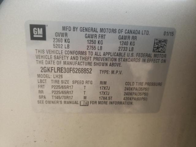 Zdjęcie 10 z aukcji – 2015 GMC TERRAIN SL z VIN 2GKFLRE30F6268852