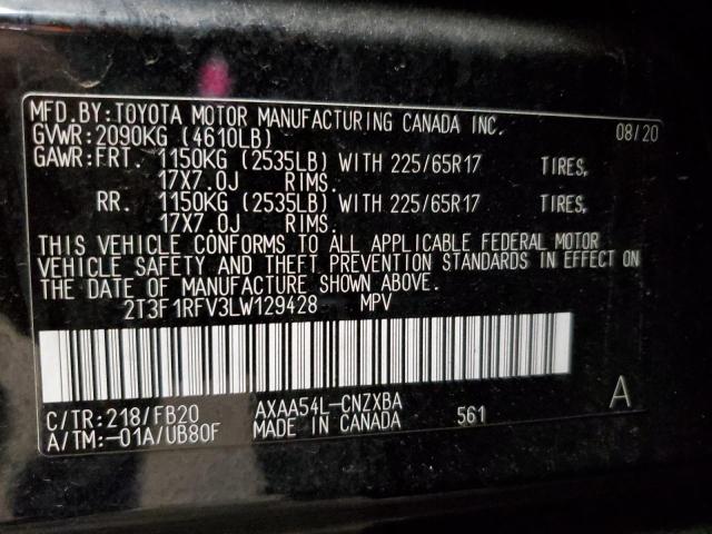 Photo 10 from auction – 2020 TOYOTA RAV4 LE with VIN 2T3F1RFV3LW129428