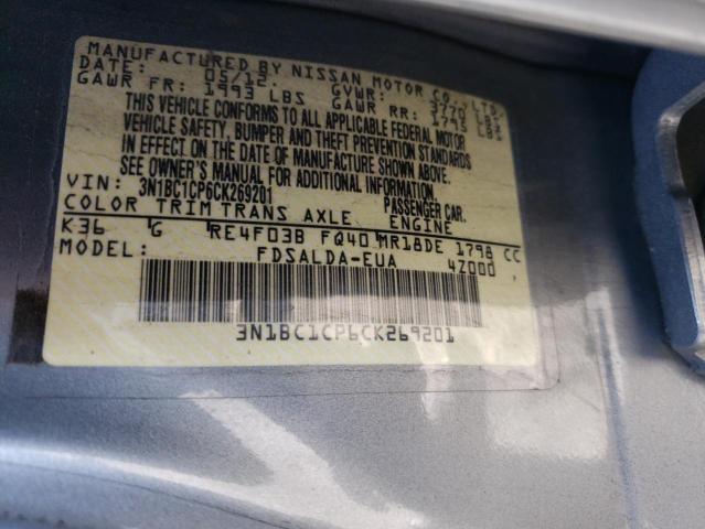 Photo 10 from auction – 2012 NISSAN VERSA S with VIN 3N1BC1CP6CK269201
