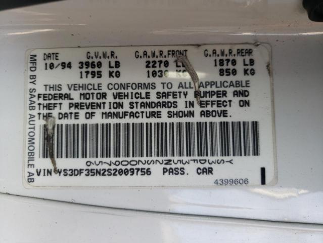 Photo 10 from auction – 1995 SAAB 900 SE TUR with VIN YS3DF35N2S2009756