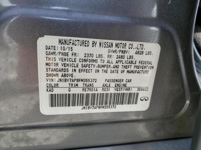 Photo 10 from auction – 2015 INFINITI Q50 BASE with VIN JN1BV7AP8FM355372