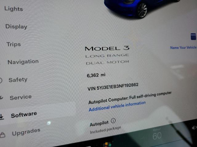Photo 8 from auction – 2022 TESLA MODEL 3 with VIN 5YJ3E1EB3NF192862
