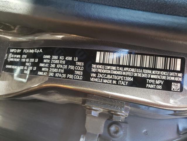 Photo 10 from auction – 2016 JEEP RENEGADE S with VIN ZACCJBAT6GPE13964