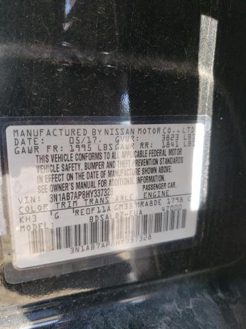 Photo 10 from auction – 2017 NISSAN SENTRA S with VIN 3N1AB7AP8HY337328