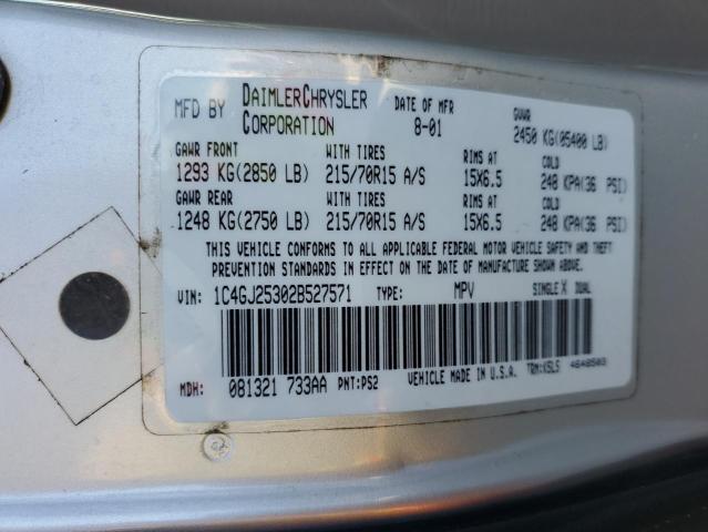 Photo 10 from auction – 2002 CHRYSLER VOYAGER with VIN 1C4GJ25302B527571