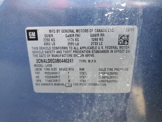 Photo 10 from auction – 2011 CHEVROLET EQUINOX LT with VIN 2CNALDEC9B6446241