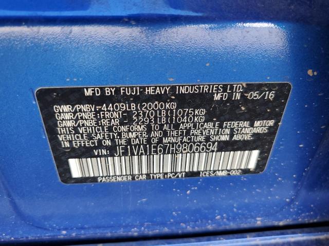 Photo 10 from auction – 2017 SUBARU WRX PREMIU with VIN JF1VA1E67H9806694