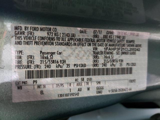 Photo 10 from auction – 2012 FORD FOCUS SE with VIN 1FAHP3F21CL200242