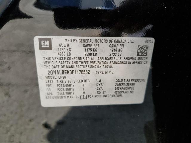 Photo 10 from auction – 2015 CHEVROLET EQUINOX LT with VIN 2GNALBEK3F1176532