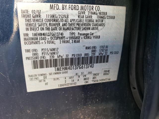 Photo 10 from auction – 2007 MERCURY MONTEGO LU with VIN 1MEHM40137G613740