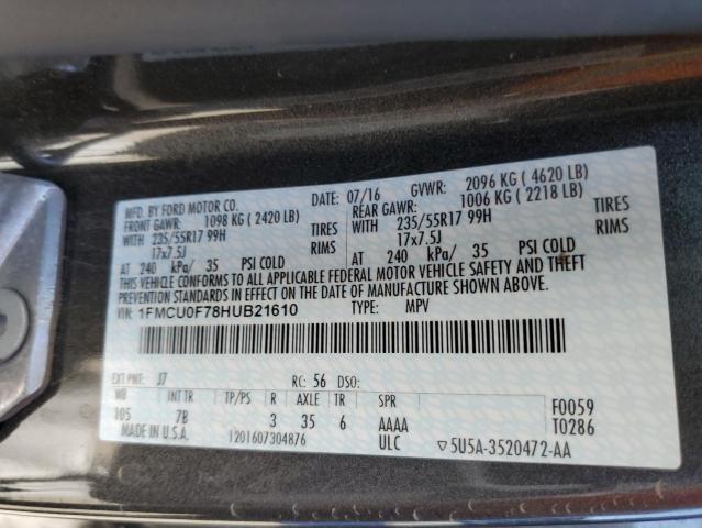 Photo 10 from auction – 2017 FORD ESCAPE S with VIN 1FMCU0F78HUB21610