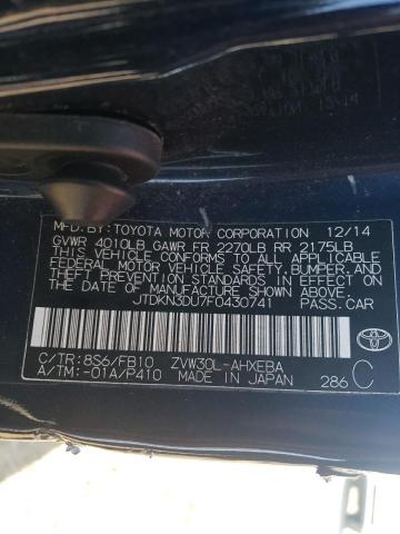 Photo 10 from auction – 2015 TOYOTA PRIUS with VIN JTDKN3DU7F0430741