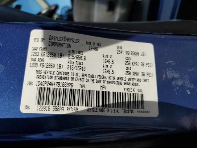 Photo 10 from auction – 2007 DODGE GRAND CARA with VIN 1D4GP24R47B166926