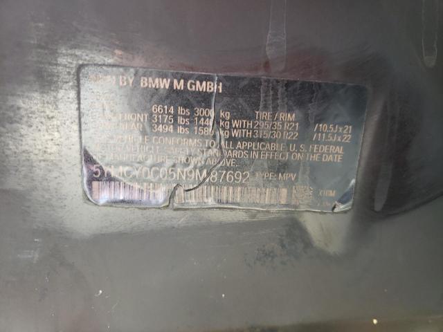 Photo 10 from auction – 2022 BMW X6 M with VIN 5YMCY0C05N9M87692