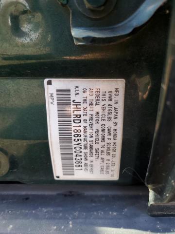 Photo 10 from auction – 2000 HONDA CR-V EX with VIN JHLRD1865YC043661