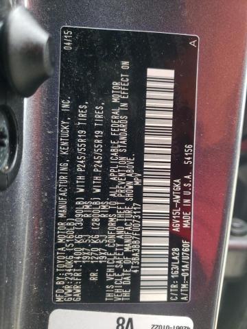 Photo 10 from auction – 2015 TOYOTA VENZA LE with VIN 4T3BA3BB7FU073117