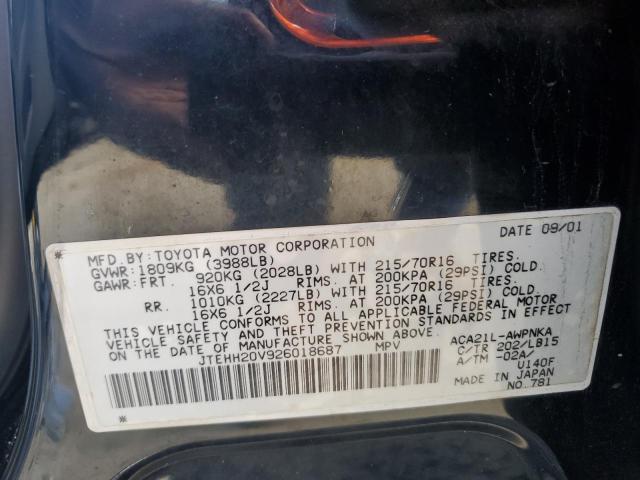Photo 10 from auction – 2002 TOYOTA RAV4 with VIN JTEHH20V926018687