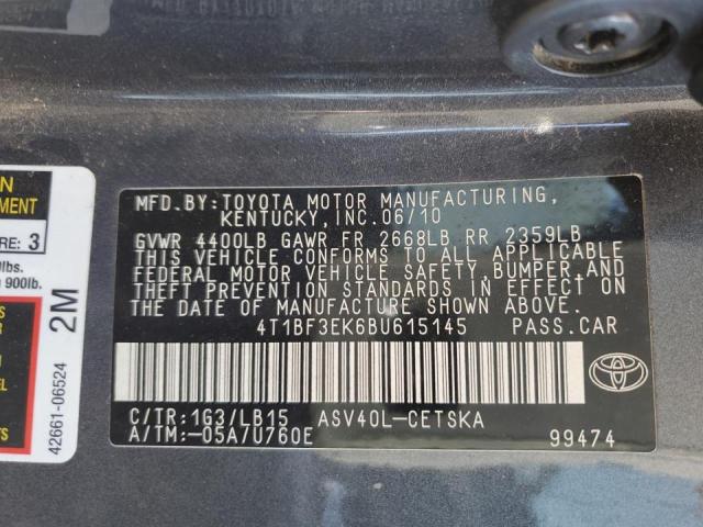 Photo 10 from auction – 2011 TOYOTA CAMRY BASE with VIN 4T1BF3EK6BU615145