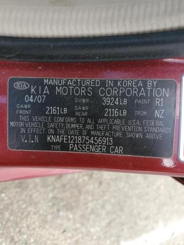 Photo 10 from auction – 2007 KIA SPECTRA EX with VIN KNAFE121875456913