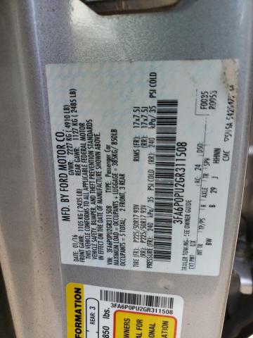 Photo 10 from auction – 2016 FORD FUSION SE with VIN 3FA6P0PU2GR311508