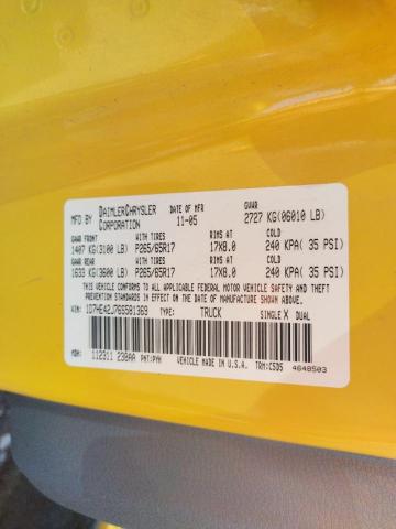 Photo 10 from auction – 2006 DODGE DAKOTA SLT with VIN 1D7HE42J76S581369