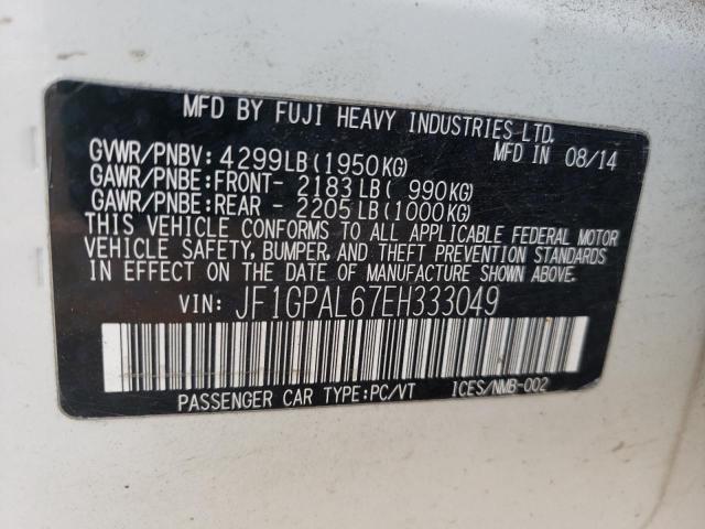 Photo 10 from auction – 2014 SUBARU IMPREZA SP with VIN JF1GPAL67EH333049