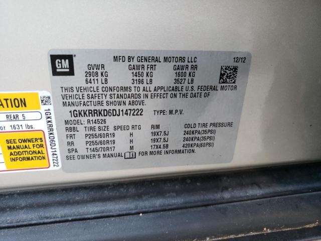 Photo 10 from auction – 2013 GMC ACADIA SLT with VIN 1GKKRRKD6DJ147222