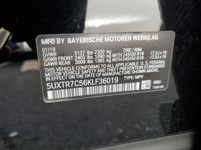 Photo 10 from auction – 2019 BMW X3 SDRIVE3 with VIN 5UXTR7C56KLF36019