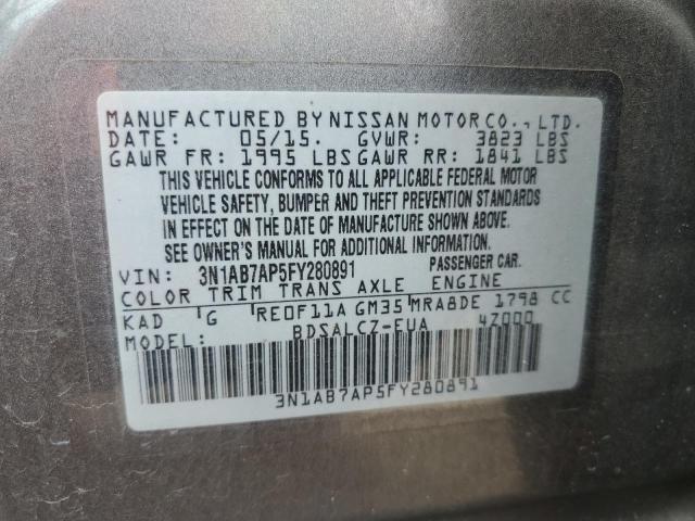 Photo 10 from auction – 2015 NISSAN SENTRA S with VIN 3N1AB7AP5FY280891