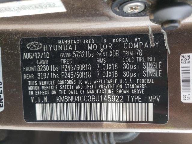Photo 10 from auction – 2011 HYUNDAI VERACRUZ G with VIN KM8NU4CC3BU145922