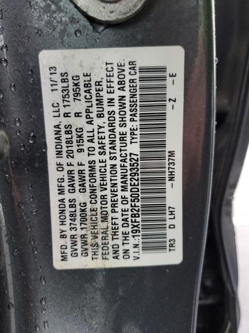 Photo 10 from auction – 2013 HONDA CIVIC LX with VIN 19XFB2F50DE293527