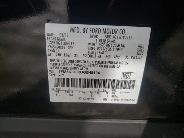 Photo 10 from auction – 2018 FORD EXPLORER X with VIN 1FM5K8D80JGB48104