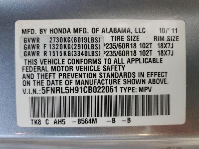 Photo 10 from auction – 2012 HONDA ODYSSEY TO with VIN 5FNRL5H91CB022061