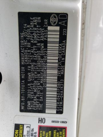 Photo 10 from auction – 2014 TOYOTA COROLLA L with VIN 2T1BURHE4EC166231