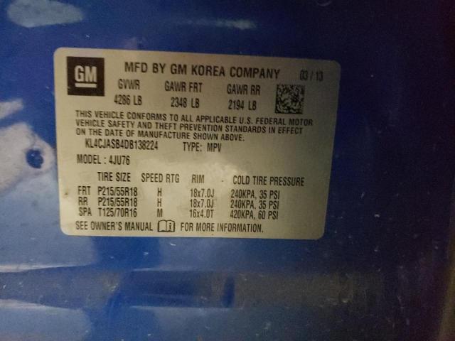 Photo 10 from auction – 2013 BUICK ENCORE with VIN KL4CJASB4DB138224