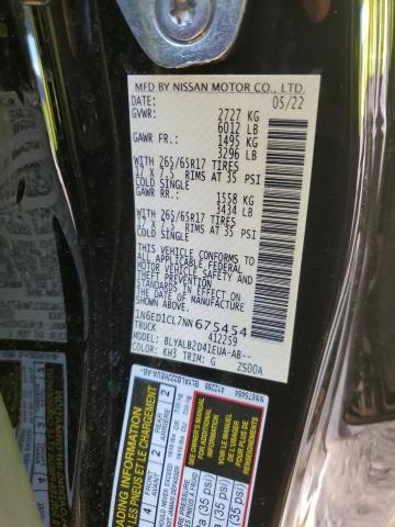 Photo 10 from auction – 2022 NISSAN FRONTIER S with VIN 1N6ED1CL7NN675454